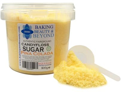 Baking Beauty and Beyond Premium Candy Floss Sugar 800g - Pina Colada Flavour