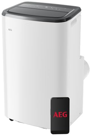 AEG Comfort 6000 AXP35U539CW Climatiseur mobile LED, tactile, 40-50 m², 64 dB(A), refroidissement, ventilateur, déshumidification, automatique