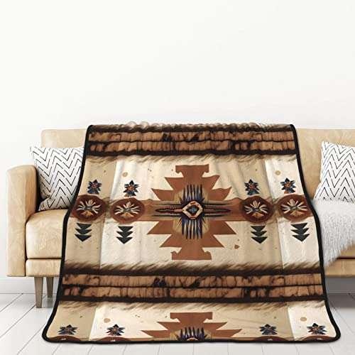 TORONG Doppelseitige Flanelldecke mit Indianer-Muster, Überwurfdecke für Erwachsene, für Auto, Bett, Nickerchen, warm, bequeme Decke