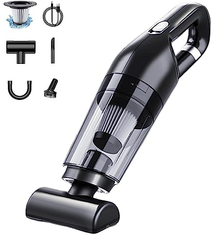 VELPEN Aspirabriciole Senza Fili, 45Kpa Aspirapolvere per Auto, Aspirapolvere Portatile 4 in 1 con Fessura per Spolverino, Filtro HEPA, USB Ricaricabile, Autonomia Max 70 Min