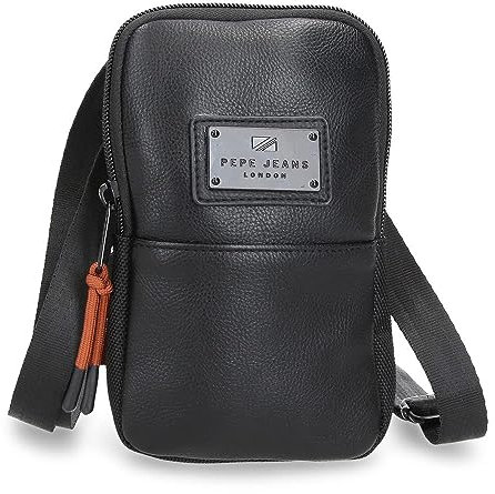 Pepe Jeans Egham Bolso de Mano Negro 25x16x1 cms Poliéster