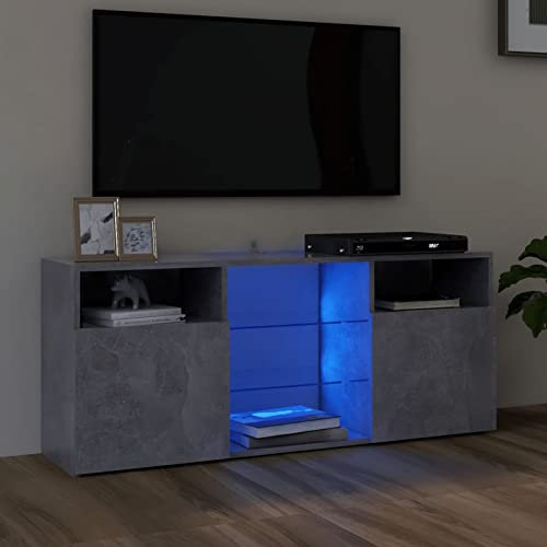 SECOLI TV Schrank led 120cm TV Lowboard mit LED TV Board LED Lowboard TV Schrank Fernsehschrank fernsehtisch tv Cabinet tv Bank TV möbel-Betongrau-120x30x50 cm