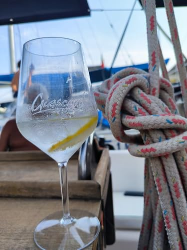 R.G. Service Calice spritz, vino e cocktail in Tritan Infrangibile Personalizzabile con il tuo nome, con quello della tua Barca o con un Logo o una Frase. Perfetta Idea regalo personalizzabile.
