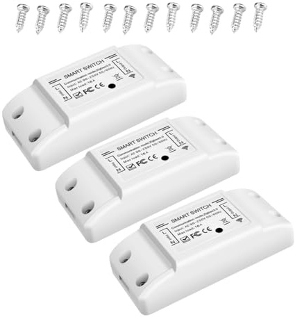 Matybobe WiFi und BT Smart Switch 10A 2200W Dual-Modus Ein/Aus Gerät Stimme Tuya APP Fernbedienung Timing Schalter Smart Home Sprachsteuerung für Elektrogeräte Universal Smart Home Automation Modul