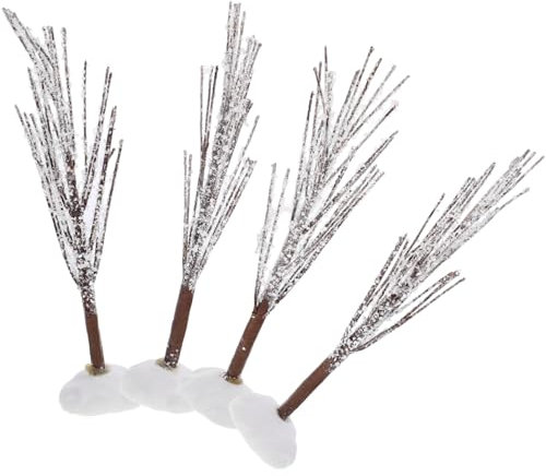 Luxshiny 4stücke Eisendraht Baum Skulptur DIY mit Kunstschnee Tischdeko aus Eisendraht Heimdekoration für Wohnraum und Garten Vielseitige Einsatzmöglichkeiten für Hochzeit und Party