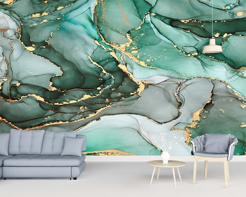 Vlies Fototapete Grüner Marmor 350x256 cm Art Mauer VliesTapete Wandtapete Wanddeko Wand Wohnzimmer Schlafzimmer Wohnung Wandbilder