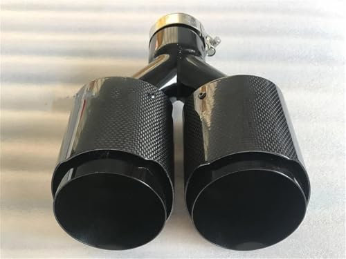 DZSFDGDDFGD Endrohre SCHWARZ Edelstahl Universal Auto Auspuff Schalldämpfer Auto Modifikation Spitze Carbon Fiber Gegrillt Auspuffblenden(60-89MM)