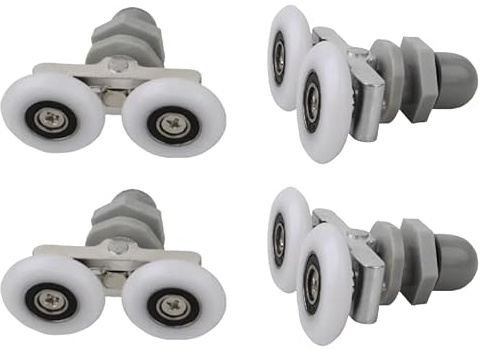 4PCS Shower Door Wheel Rollers,Double Sliding Roller,23MM Shower Door Rollers,Bathroom Sliding Roller for Bathroom