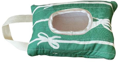 Feuchttücherspender für Kinderwagen mit Schleifen-Muster zum Aufhängen von Feuchttüchern, Ersatztücherbehälter, Feuchttücherbox aus Baumwolle