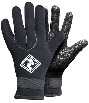 Two Bare Feet 5mm Neoprene Wetsuit Gloves Adults – Premium Thermal Protection for Surfing, Diving, Snorkelling & Watersports (TBF Print, XL)