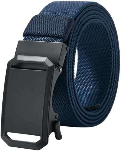 LionVII Cintura elastica a cricchetto con fibbia automatica, regolabile ed estensibile, cintura da lavoro da uomo, 130 cm, L