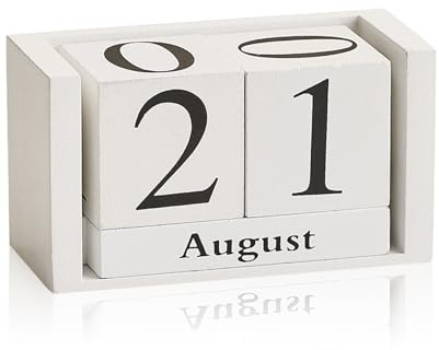 Calendrier Perpétuel, Calendrier de Compte à Rebours, Calendrier de Table, Calendrier Mensuel en Forme de Cube, Convient pour la Décoration de Salon, de Salle D'étude, de Bureau, de Café, Blanc