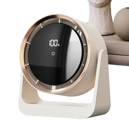 Ventilador de mesa | Ventilador de escritorio recargable por USB | Inclinación ajustable de 90 grados, luces nocturnas, potente dispositivo de refrigeración personal para mujeres y hombres