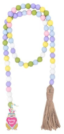 MAGICLULU Holz Perlenschnur Ostern Wandbehang Dekor Quastenschnur Anhänger Partybedarf Für Ostern Zuhause Restaurant Bar
