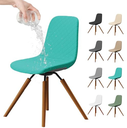 Dioxide Stuhlhussen 4er Set, Stretch Stuhlbezug Esszimmerstühlhussen Universal Stuhlhussen Abnehmbarer Waschbarer Stuhlabdeckung für Esszimmer,Hotel,Bankett,Hochzeit,Partys Deko(Blau,Wasserdicht)
