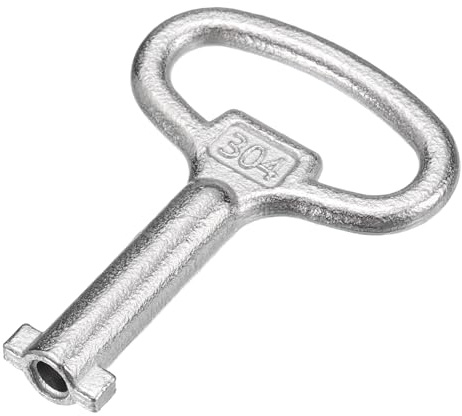 sourcing map Socket Spanner Key, 0.46 (11.8mm) Hole Zinc Alloy Universal Utility Spanner Keys 2.2 Length for Electrical Cabinet Water Meter Box Panel Lock (Silver, Pack of 1)