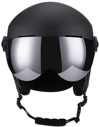 Snow Sport Helmet Ski Helmet Men Women Adult Bike Helmet Multi-Functional Snowboard Helmet for 59-61CM Head Circumference (Black)
