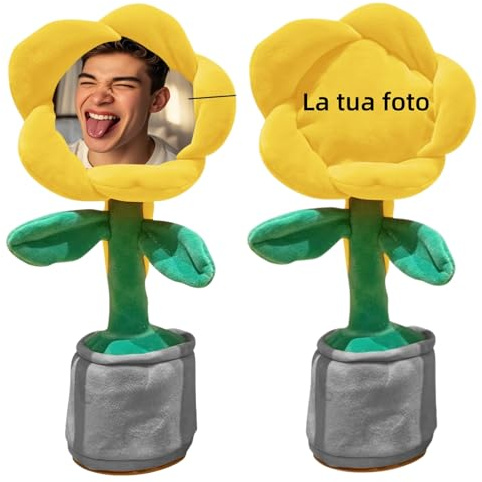 Generico Personalizzati che cantano e ballano Fiore girasole Giocattolo Musicale ，Parlante Danzante Giocattolo Girasole ， Ripete ciò che Dici ，Riprodurre Musica ，Regali Bambino (Yellow)