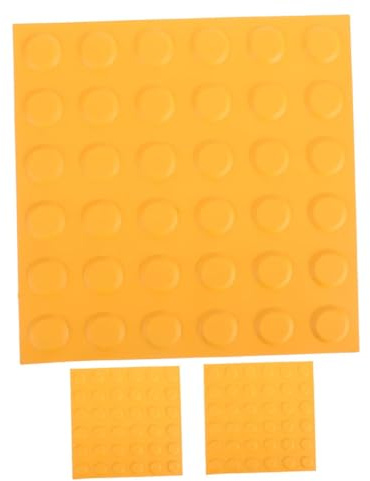 ifundom 3pezzi Piastrelle Tattili in Pvc per Pavimentazione Cieca Mattoni Antiscivolo per Marciapiedi Guida Tattile in Rilievo Resistente all Usura Intemperie Facile Installazione
