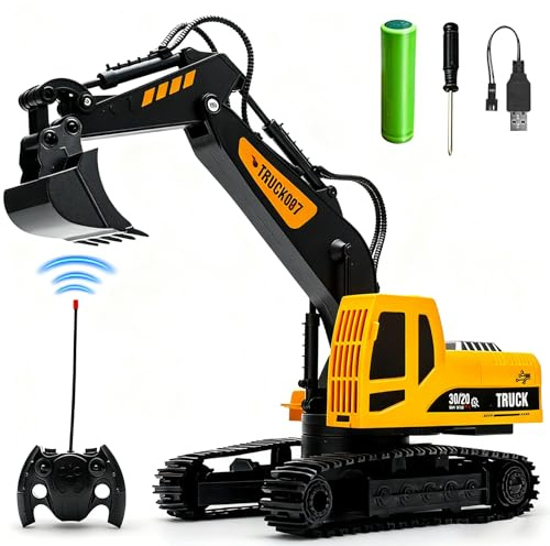 Tccydm Ferngesteuertes Bagger Spielzeug,2,4 GHz Bagger ferngesteuert RC Spielzeugautos mit Licht und Sound,Spielzeugbagger,bagge-r Spielzeug,ferngesteuertes Auto,Geschenk für ab 3-9 Jahren Junge.