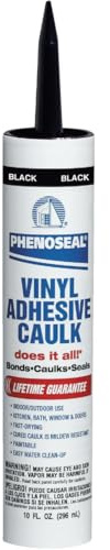 Phenoseal Does It All Vinyl Adhesive Caulk, Black, 10 oz (5113606102)