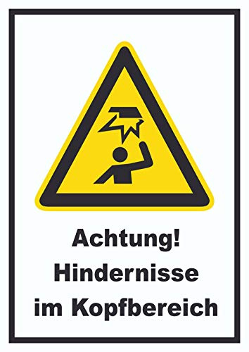 HB-Druck Achtung Hindernisse im Kopfbereich A6 Rückseite selbstklebend Schild