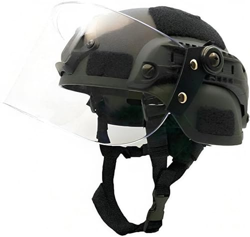 Caschi tattico Mich 2000 veloce con visiera antisommossa trasparente visiera protettiva occhiali scorrevoli per Airsoft Paintball CS giochi di guerra sport all'aria aperta
