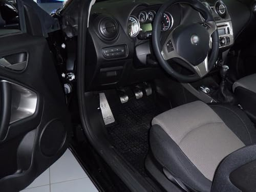 Pédales et Repose Pieds en Acier pour Alfa_Romeo MITO (Boîte manuelle) - 4 Pièces Inox Pédalier Pedales d'Embrayage de Frein d'Accélérateur Argent Marchepied Set Inoxydable Brossé