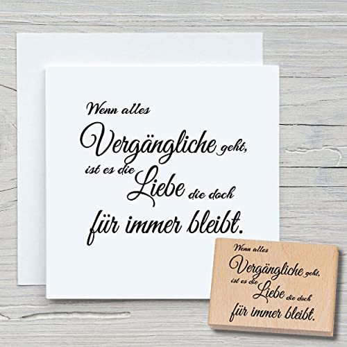 NEWSTAMPS Stempel Wenn alles Vergängliche Motivstempel groß aus Holz & Gummi zum Karten basteln, Holzstempel, Sprüche, Spruchstempel, Textstempel, Schrift, Scrapbook, Textilstempel, Deko