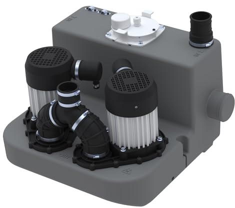 SFA – Sanicom 2 – Kleinhebeanlage für Warmwasser bis 90 °C – Für intensive Nutzung – 2 Motoren, 2 Pumpen, 2 Behälter, 2 Zuläufe – Gewerbliche Räumlichkeiten – 59 x 48,9 x 40,2 cm – 1.500 W