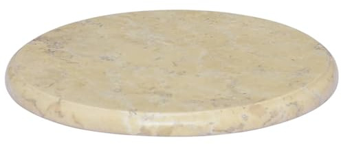 vidaXL Tischplatte Ersatz Marmorplatte Esstischplatte Couchtischplatte Gartentischplatte Kaffeetischplatte Naturstein Platte Creme Ø40x2,5cm Marmor