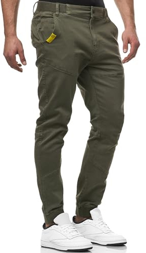 Indicode Hommes Zannes Pants | Pantalon en Tissu avec 5 Poches Army L