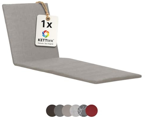 KETTtex EXKLUSIV Auflage Liege Taupe I Gartenliege Polster 200x60x4cm I KTH2 Liegenauflage weich & hautfreundlich I robuste Liege-Auflage I pflegeleichtes Liegekissen I Dessin 8866