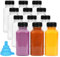 Winter Shore Set Botella Plastico Reutilizable de 270 ml (Juego de 12) - Botes Transparentes con Tapas Herméticas y Embudo - Botella de Agua, Bebidas, Zumos, Granizados, para Mini Frigorífico