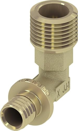 Tece 16/20/25/32 DVGW Messing Wandscheibe Winkel Kupplung T-Stuck (Winkelübergangsnippel Standard Messing, 16x1/2 (Nr.767516))