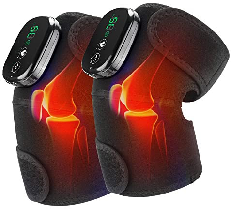 MOAJAZA 2PC Heated Vibration Massager, Heating Pads with Vibration Massage for Knee, Shoulder, Elbow - Gift for Special Occasions