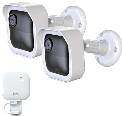 Blink Outdoor 4. Generation Kamerahalterung, 2 Stück, wetterfestes Gehäuse und 360 Grad verstellbare Halterung mit Sync-Modul-Halterung für Blink-Outdoor-Kamerasystem (weiß, Kameras nicht im