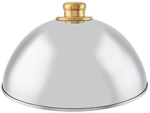 Stainless Steel Food Dome Cover, Silver Cheese Melting Dome Serving Platter Lid Food Screen for Home Kitchen Restaurant(12.5in)