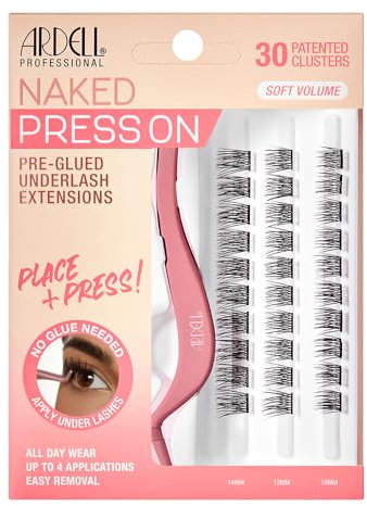 Ardell Extensiones de pestañas postizas prepegadas a presión Naked - Volumen suave | Soft Volume| Set de pestañas postizas| pestañas autoadhesivas |consigue ese deseado look natural.
