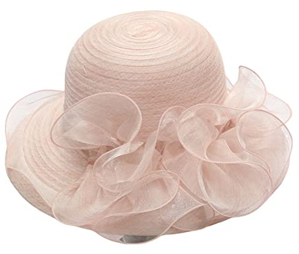 COSSIKA Derby-Hut, Derby-Hut für Frauen, Organza-Teeparty-Hut, Damen-Fascinator-Hut, Kirchenhut, Kirchen-Fascinator, Hochzeit, Bowler-Hut, Sonnenhut