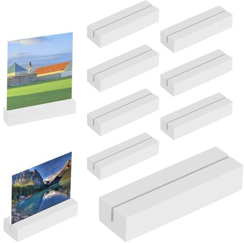 Auauraintt 10 STK Kartenhalter Holz, Tischkartenhalter Buchenholz,Fotokartenhalter aus Holz für Hochzeiten, Bankette und Partys, Menükartenhalter Fotohalter Postkartenhalter (Weiß)