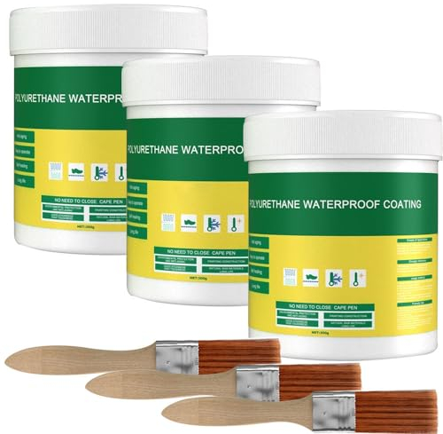 Wasserdichte Polyurethan-Beschichtung, Wasserdichte Isolier-Dichtstoff-Emulsion, Transparenter Wasserdichter Beschichtungsmittel, Dichtmasse Wasserdicht Invisible Waterproof Agent ​ (3 Stück, 300g)