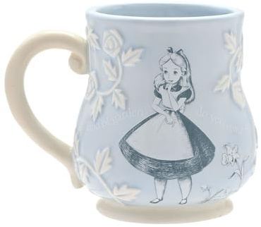 Disney - Taza de cerámica azul en relieve Alicia en el país de las maravillas - Alicia - 'What Kind of Garden Do You Come from?' Decoración y artículos para el hogar para cocina, fiesta en el jardín y