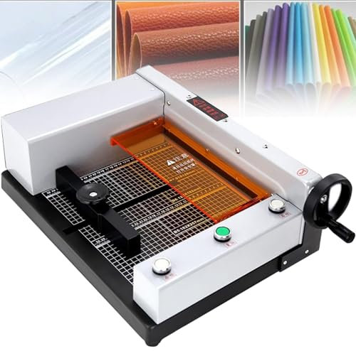 ZYLDDS Elektrischer Papierschneider, Hochleistungs-Papierschneider, 300 mm Schnittbreite, 40 mm Schnittstärke, elektrische Papierschneidemaschine mit transparenten Schneidführungsgittern
