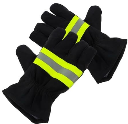 PLAFOPE Isolierende Hitzebeständige Handschuhe Für Feuerwehr Arbeitsschutz Bei Hohen Temperaturen Robuste Baumwollschutzhandschuhe Für Notfallrettung Und Brandbekämpfung