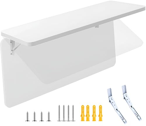 PQPQLI Klappbarer Wandtisch Aus Massivholz Mit Halterung, Platzsparender Wandklapptisch Für Home Office, Garage, Garten Und Waschküche, Stabil Und Langlebig(60 * 30cm)