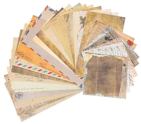 KONTONTY 60 Stück Scrapbook Dekorpapier Retro Collage Notizbuch Selbstgemacht Zubehör Für Tagebuch Scrapbooking Basteln Familie Kinder