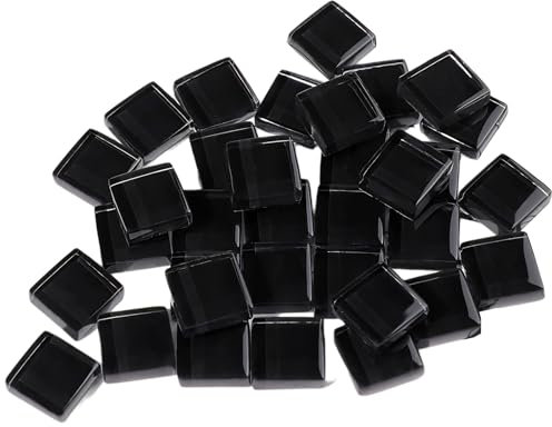 Mosaic Tiles 100g,Crystal Mosaic Stones,Glass Mosaic Tiles Black,Glass Pieces for DIY Art Craft,