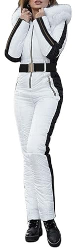 Womens Ski Suit Waterproof Windproof Snowsuit For Women Uk, Winter Warm All In One Ski Suits Outdoor Sports Jackets One Piece Softshell Coat Jacket Outdoor Skiing Snowboarding Coat Jumpsuit