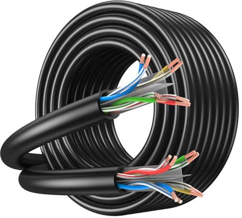 JARNHNG Cable de Red Cat 6, 20m, UTP 26AWG, 500MHz - Conexión para Gaming, Ordenadores, Routers, Sin Conectores